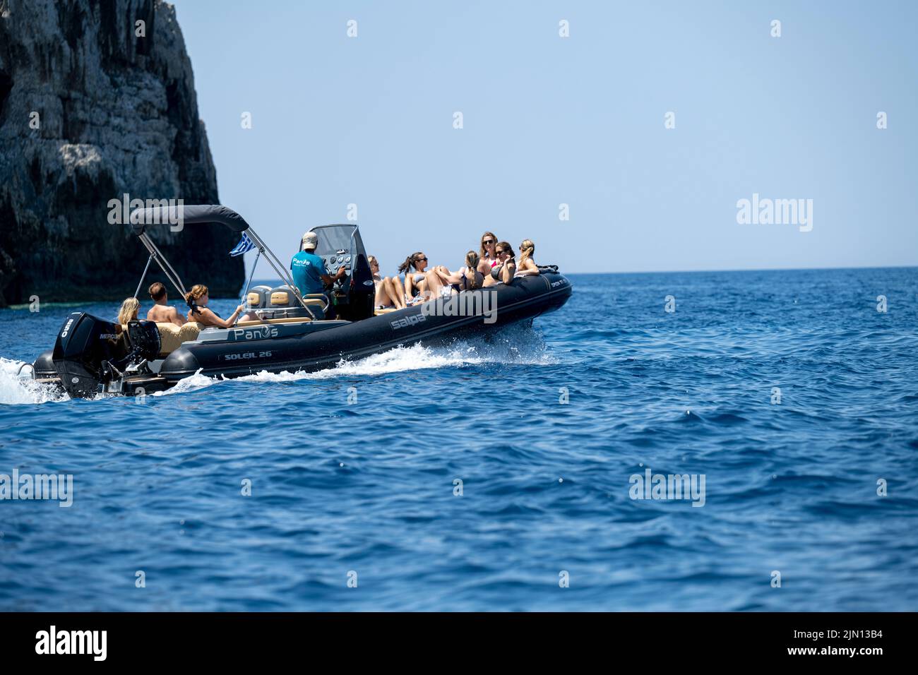 Tourists on Paxos Island Greece Stock Photo