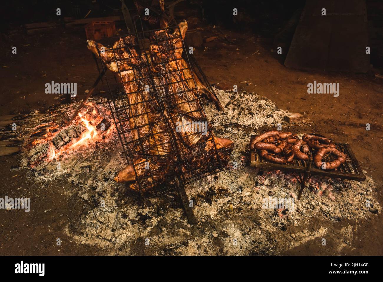Roasted Crispy Ribs, traditional Argentinian barbecue Stock Photo - Alamy