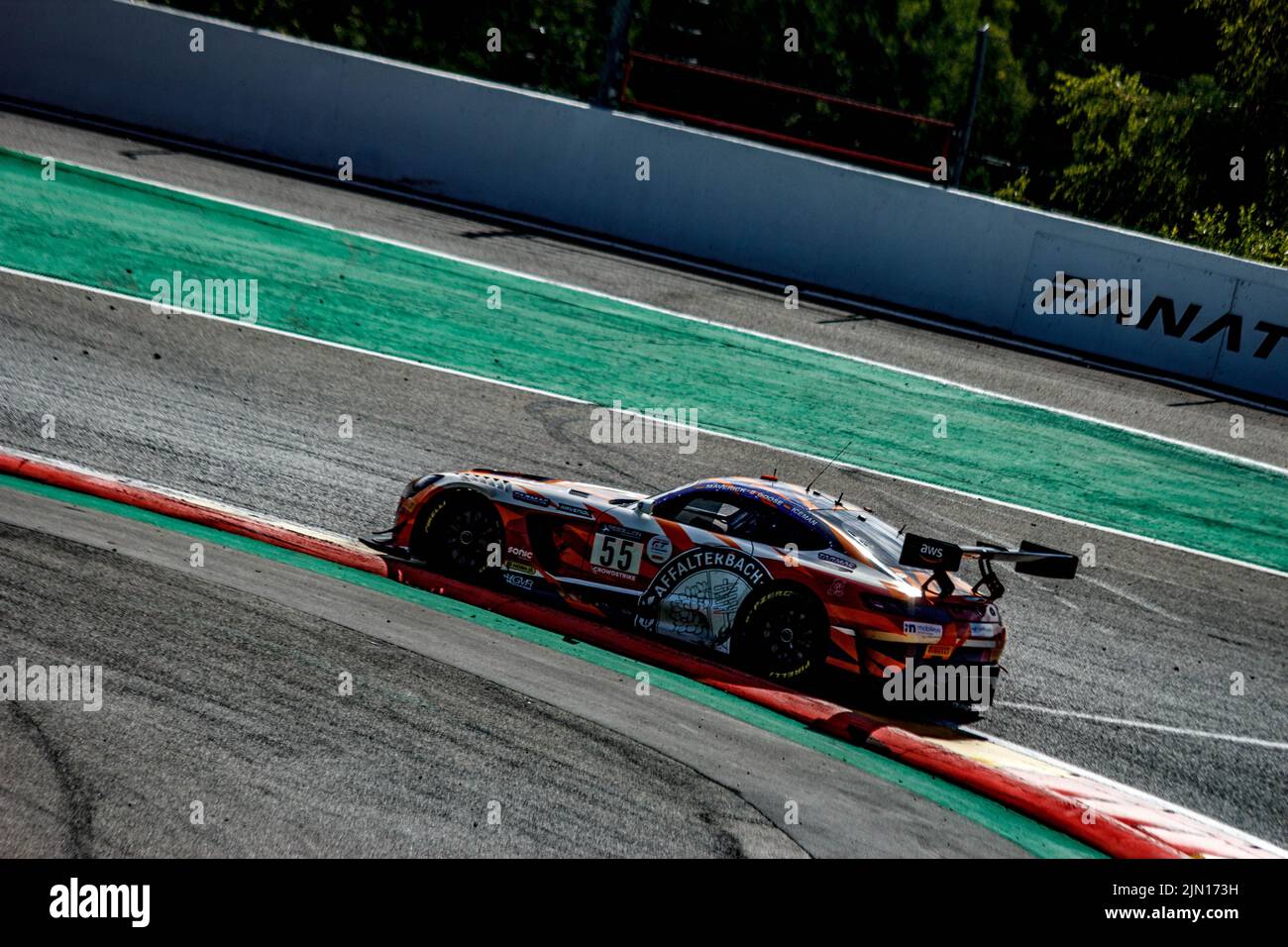 A race car on the track during Formula 1 Rolex Belgian Grand Prix 2022