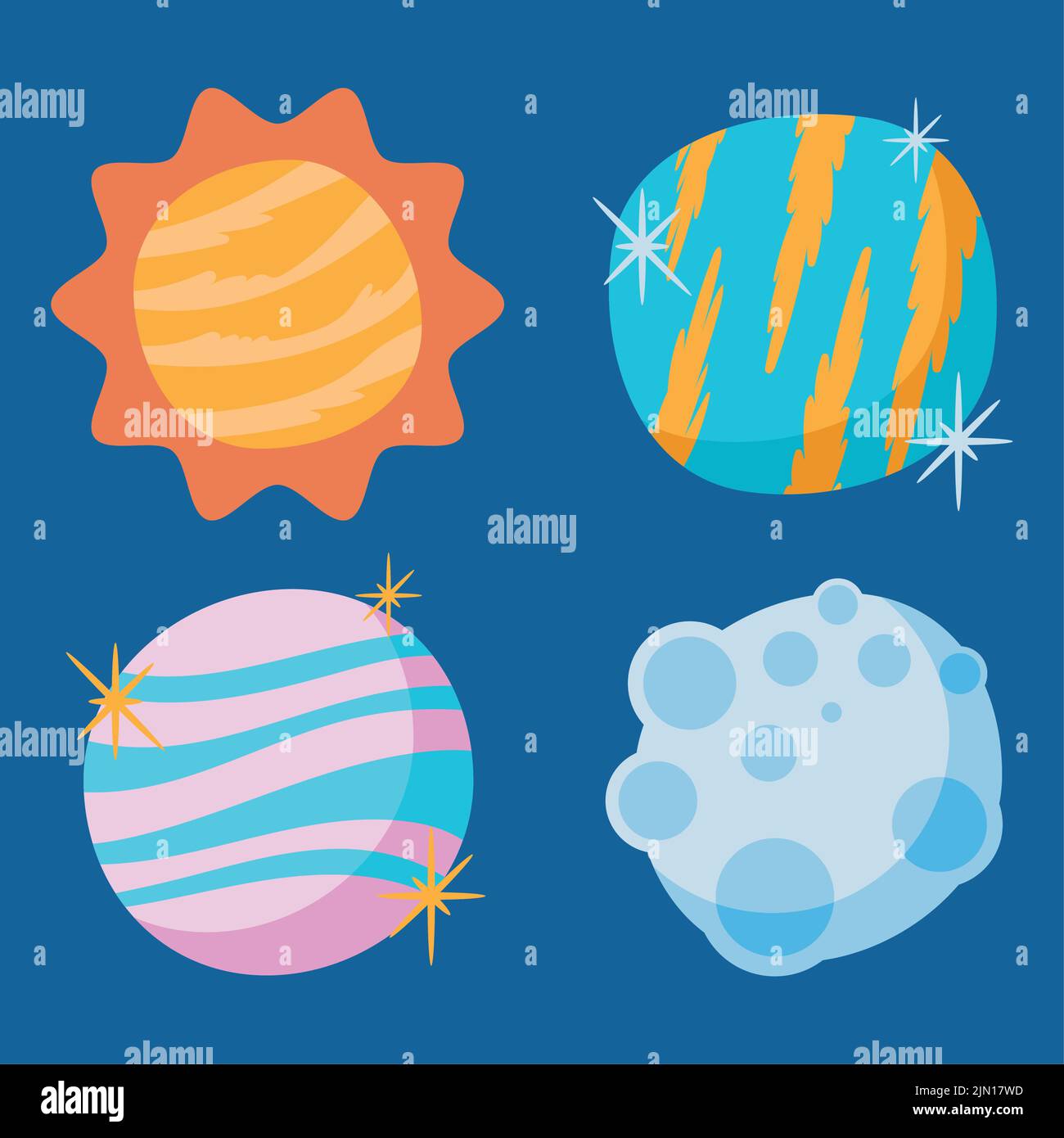 space outer set four icons Stock Vector Image & Art - Alamy