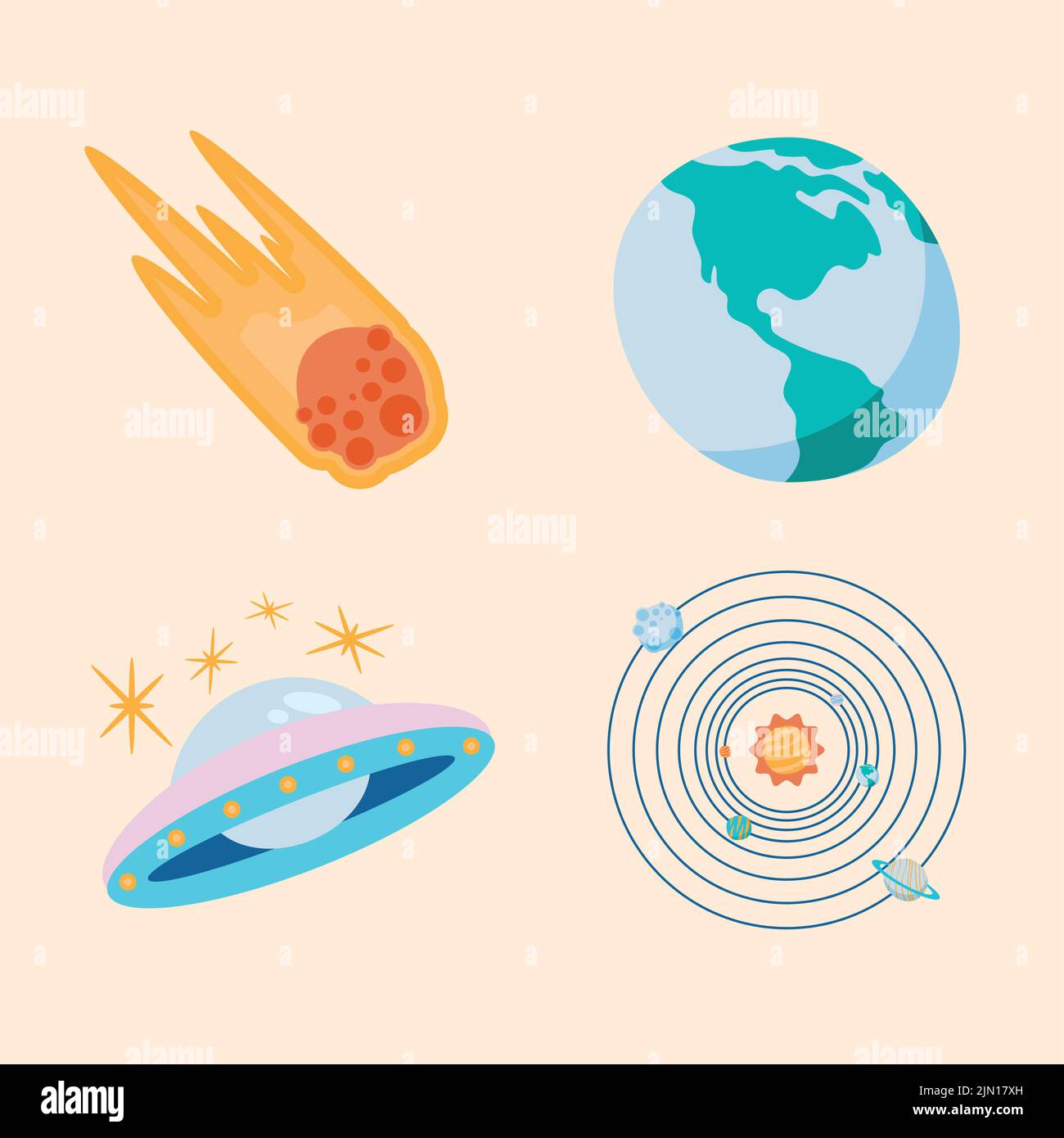 four space outer set icons Stock Vector Image & Art - Alamy