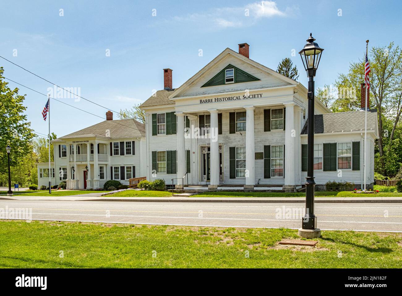 The Barre Historical Society on the Barre, MA Town Common Stock Photo
