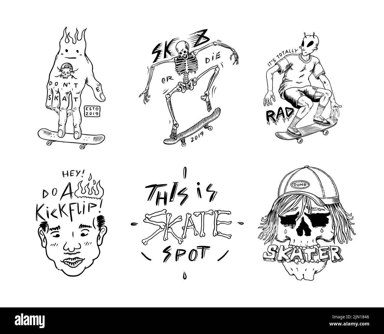 Skate or Die Kids Temporary Tattoo Sheet
