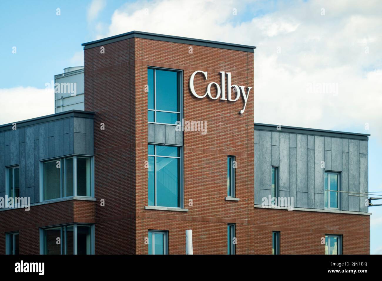 Colby College building in Waterville Maine Stock Photo