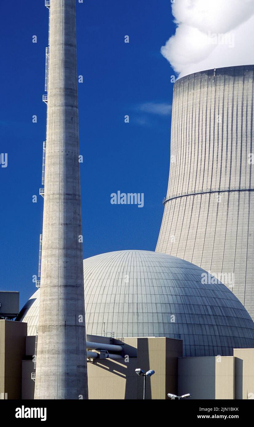 Lingen, Lower Saxony, Germany - Emsland nuclear power plant, pressurized water reactor, operating company: Kernkraftwerke Lippe-Ems GmbH (87.5 percent Stock Photo