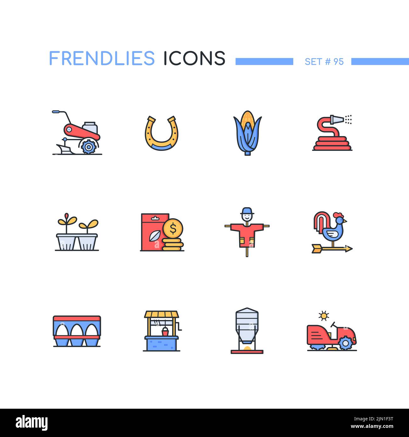 Farm life - modern line design style icons set Stock Vector Image & Art ...