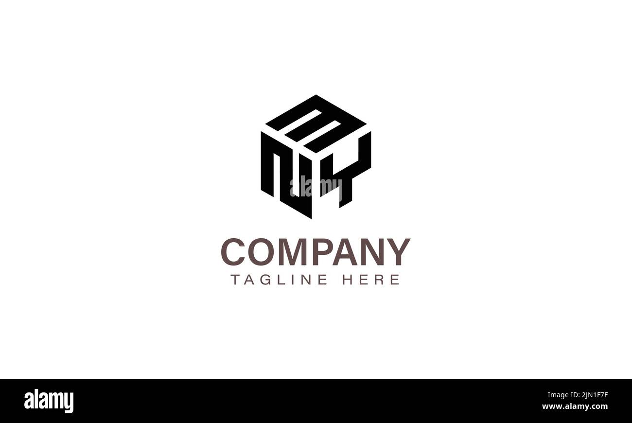 Letter MNY Logo, Three Letter Logo, Alphabet M N Y Hexagon Shape Vector Icon Template Stock Vector