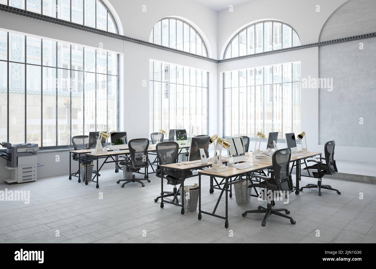 modern office interior (3d rendering design concept Stock Photo - Alamy