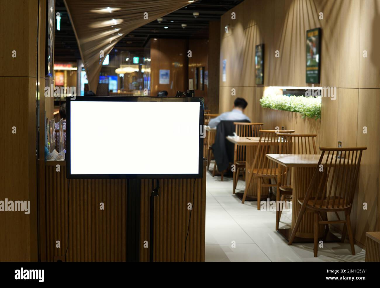 Advertising poster board inside department store Stock Photo Alamy