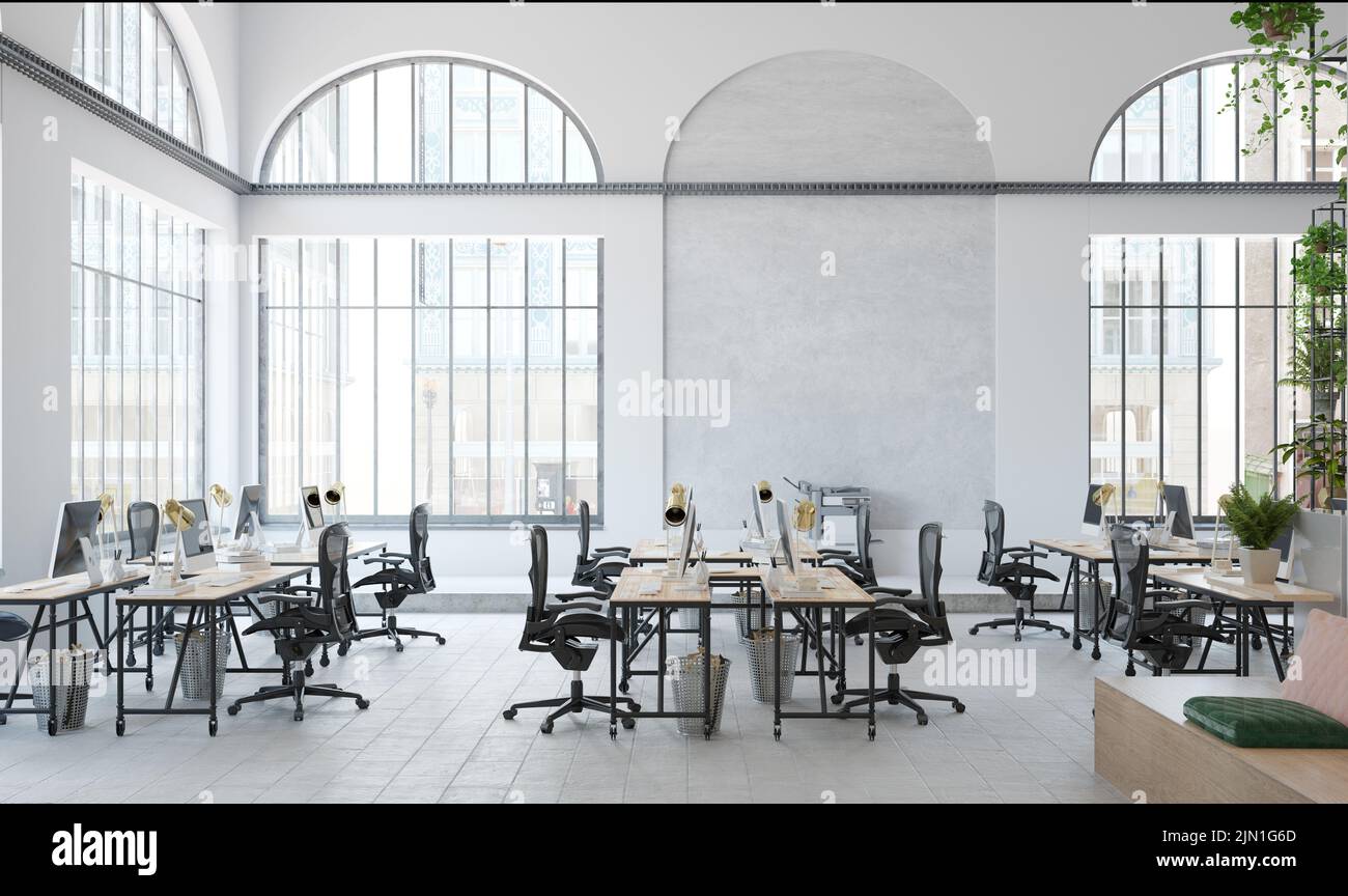 modern office interior (3d rendering design concept Stock Photo - Alamy