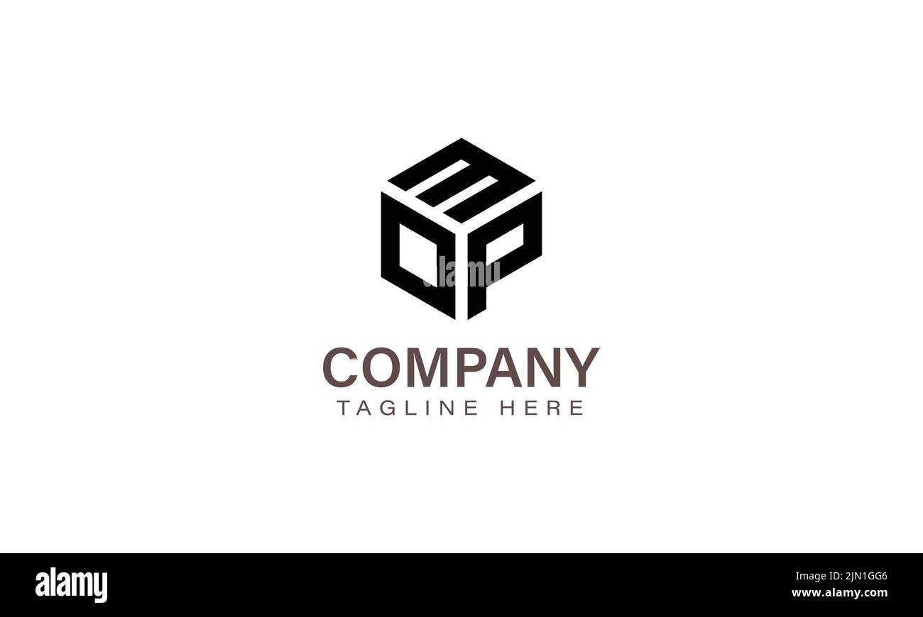 Letter MOP Logo, Three Letter Logo, Alphabet M O P Hexagon Shape Vector