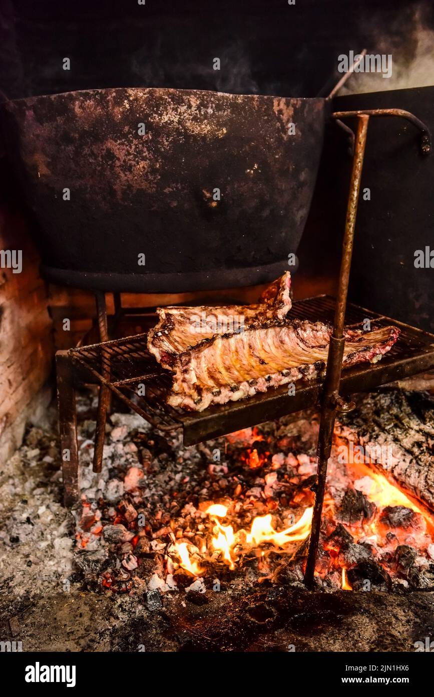 Roasted Crispy Ribs, traditional Argentinian barbecue Stock Photo - Alamy
