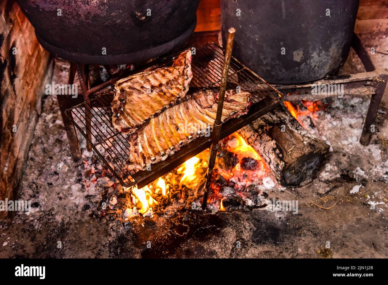 Roasted Crispy Ribs, traditional Argentinian barbecue Stock Photo - Alamy
