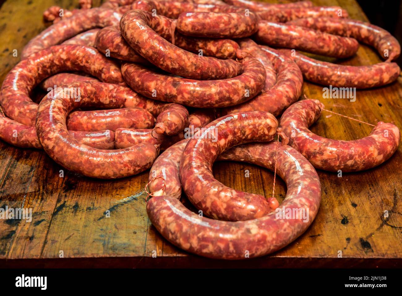 Homemade sausages, traditional PIG BUTCHER , La Pampa Province