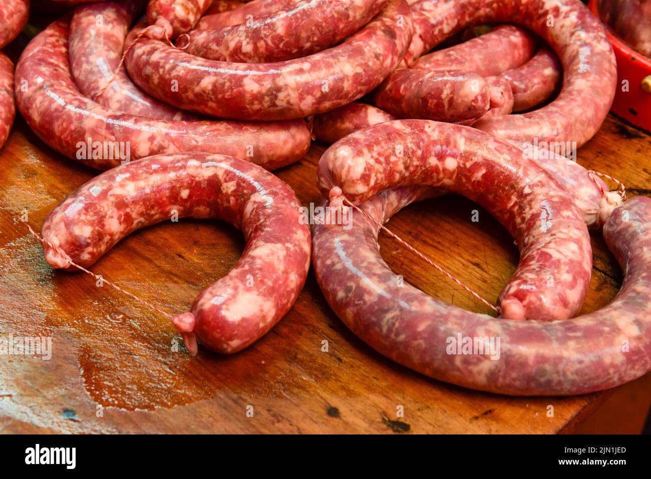Homemade sausages, traditional PIG BUTCHER , La Pampa Province