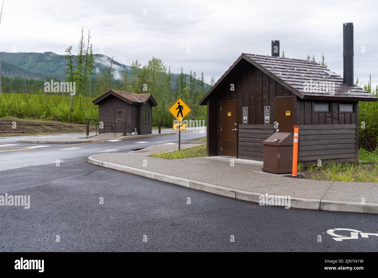 Camas Creek Entrance Station in Glacier National Park, and public