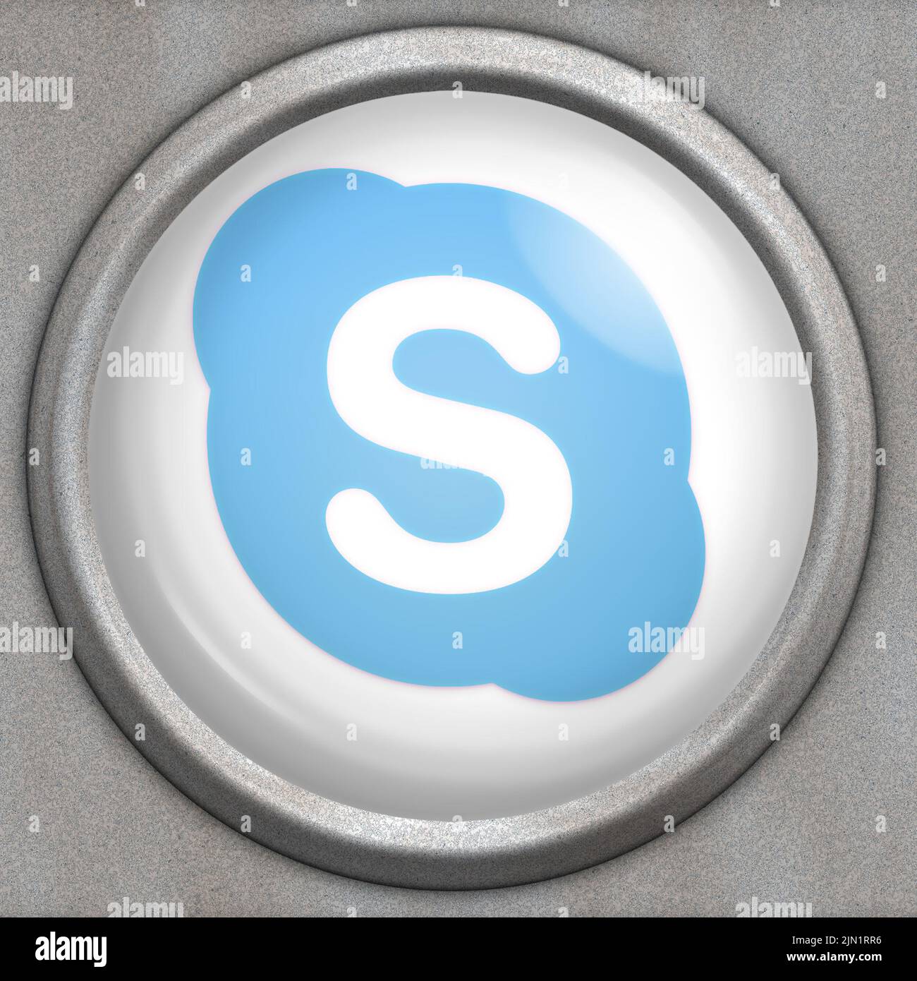 button with logo of social media service Skype Stock Photo