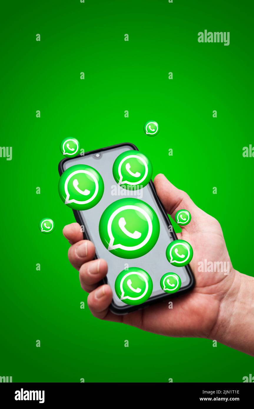 concept for Whats app messaging and Voip service Stock Photo