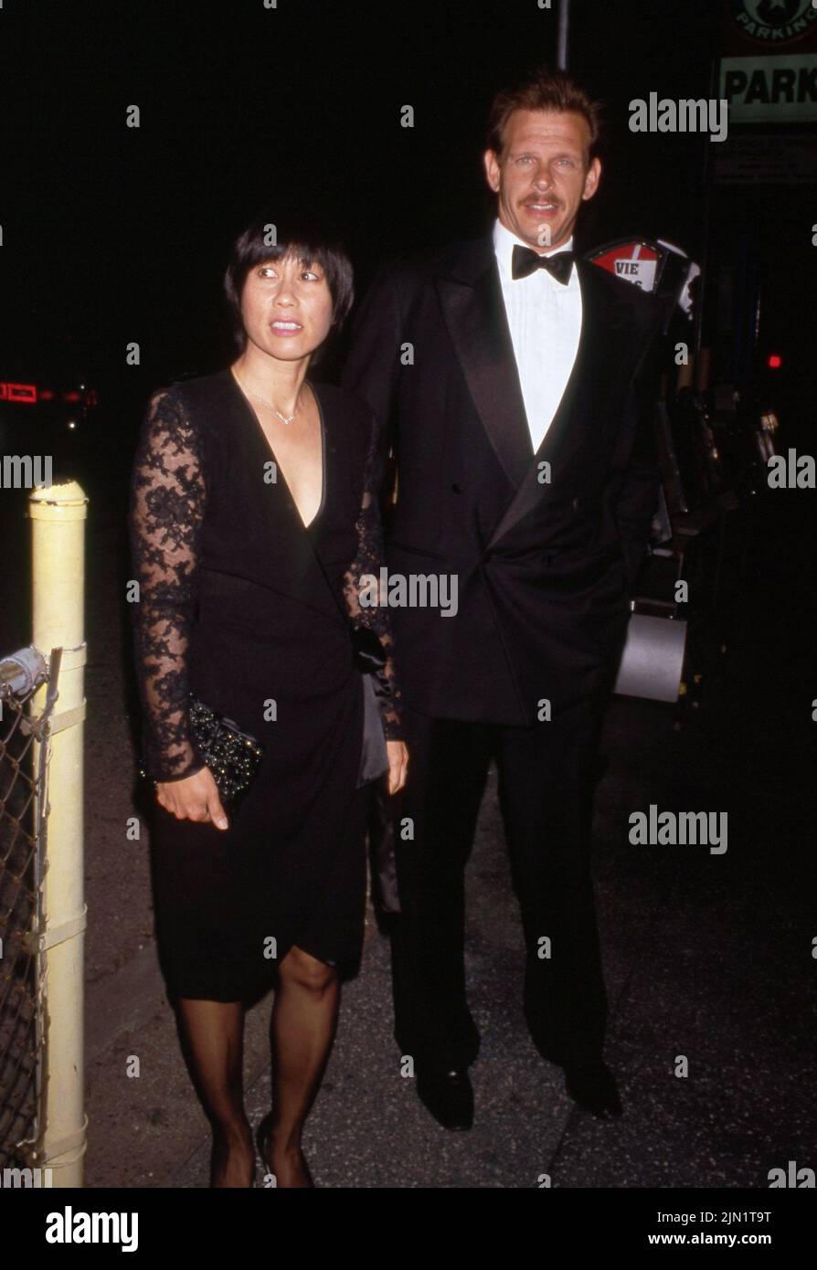 Marc Singer and Haunani Minn at the opening of 'It's Only A Play' on