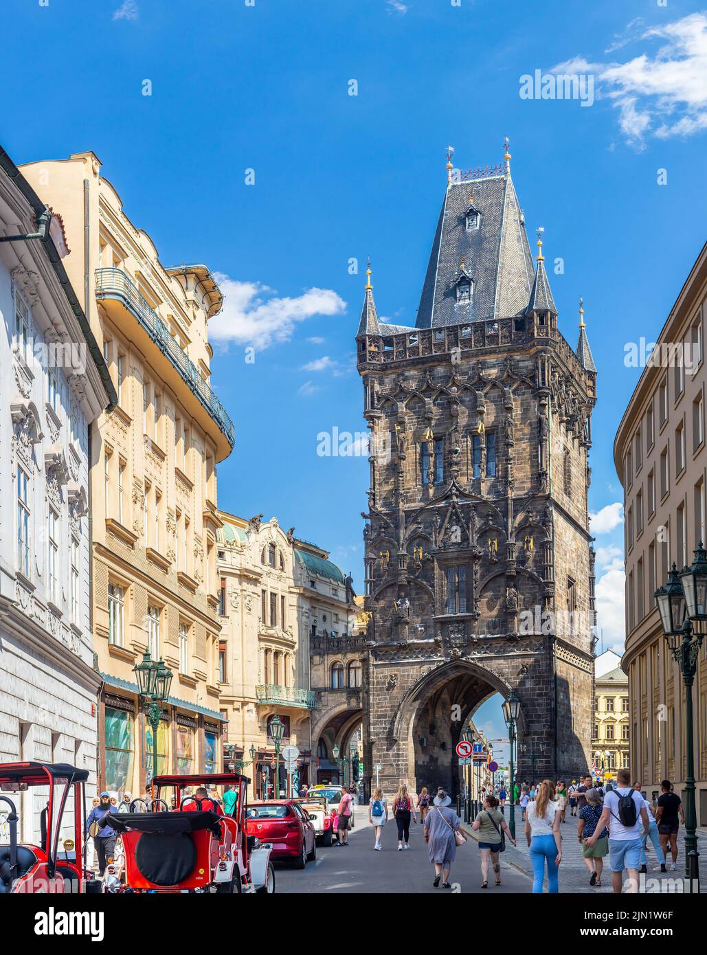 Powder Gate Tower, Prasna brana in the Old Town in Prague, Czech republic Stock Photo