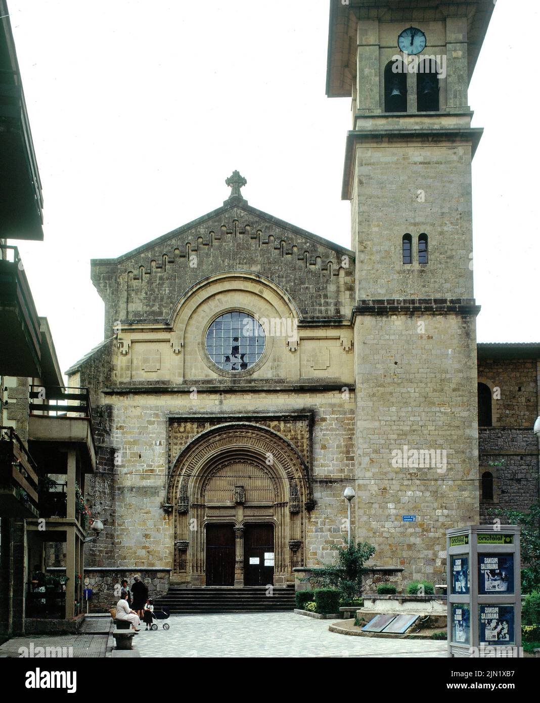 FACHADA PRINCIPAL. Location: ST. PETER'S CHURCH. MUNGUIA. Biscay. SPAIN. Stock Photo