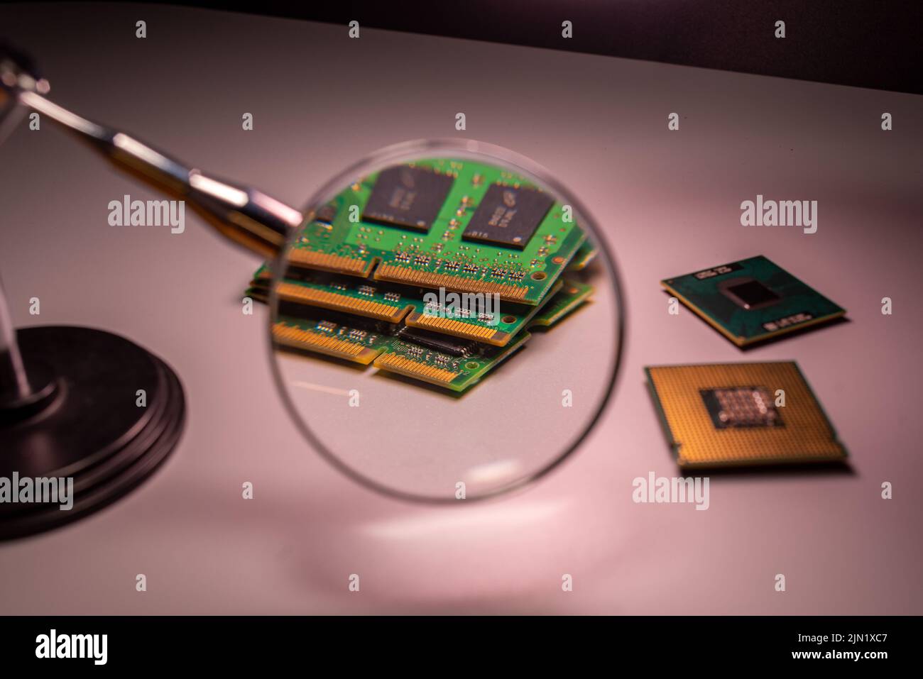 Close-up of Computer RAM Random Access Memory Stock Photo