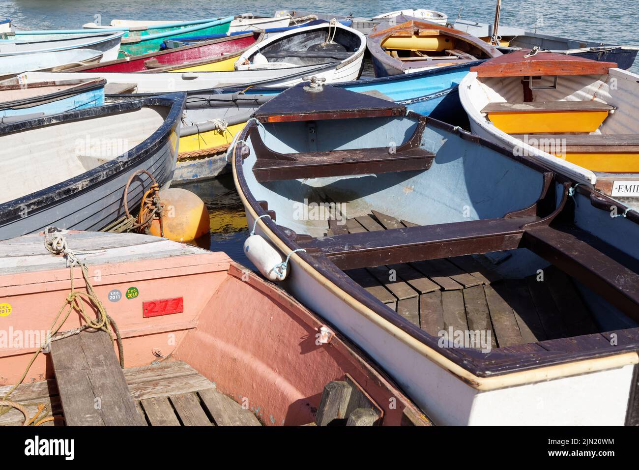 Collection of small boats at Tollesbury, Essex, England Stock Photo Alamy
