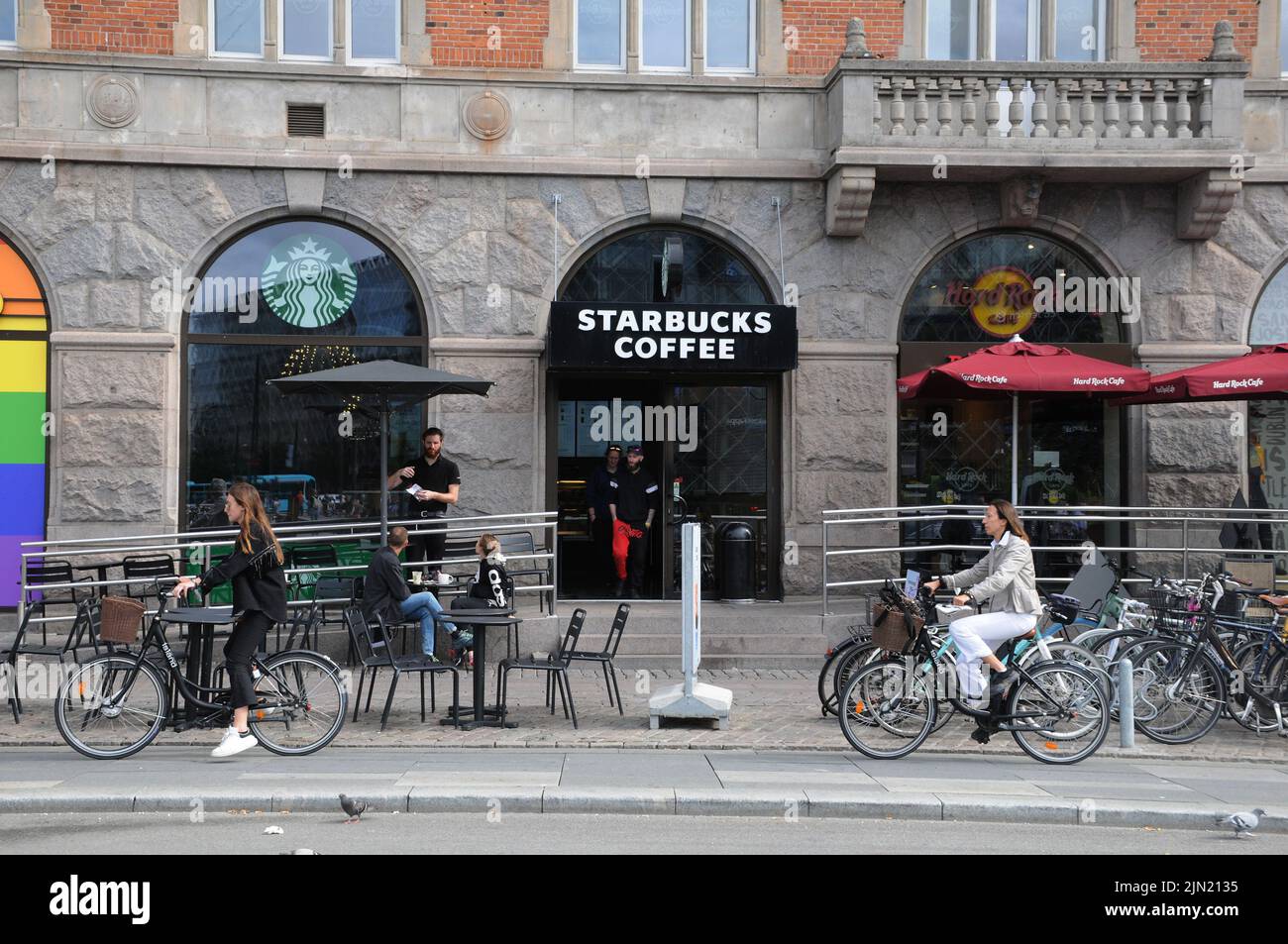 Copenhagen /Denmark/08 Augut 2022/ Seattle chain starbucks coffee cafe in danish capital