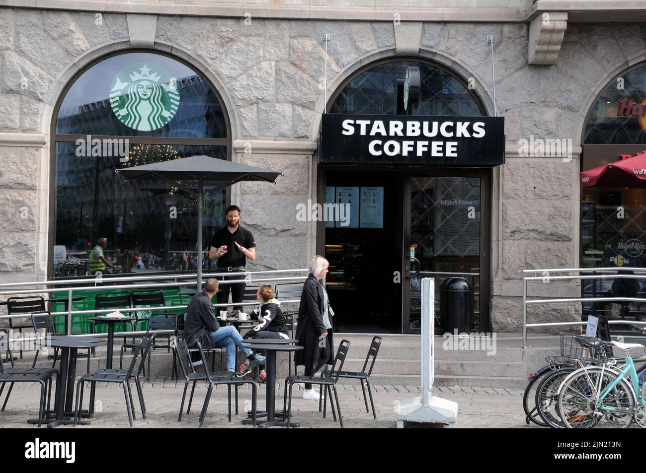 Copenhagen /Denmark/08 Augut 2022/ Seattle chain starbucks coffee cafe in danish capital