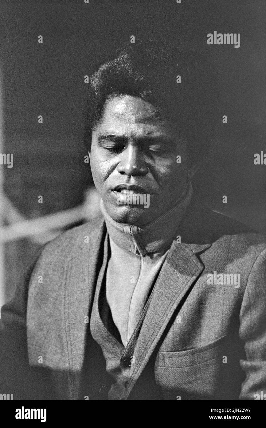 JAMES BROWN (1933-2006) American Soul singer on Ready,Steady, Go ! in 1966. Photo: Tony Gale Stock Photo