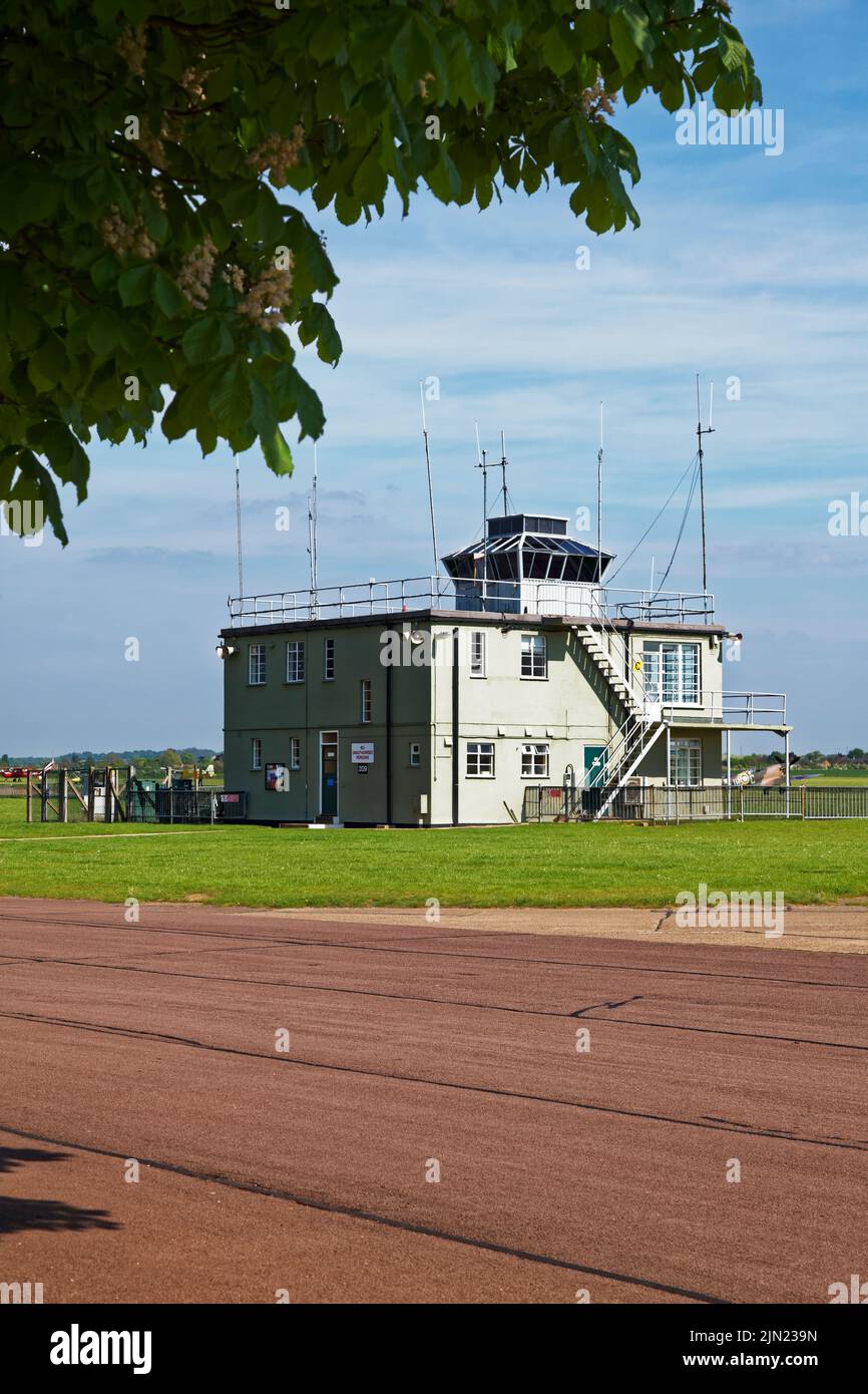 Control tower on Duxford airfield. Stock Photo