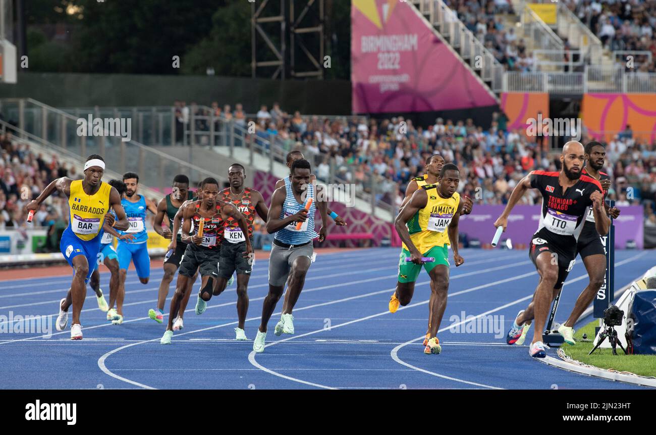 The men’s 4x400m final at the Commonwealth Games at Alexander Stadium