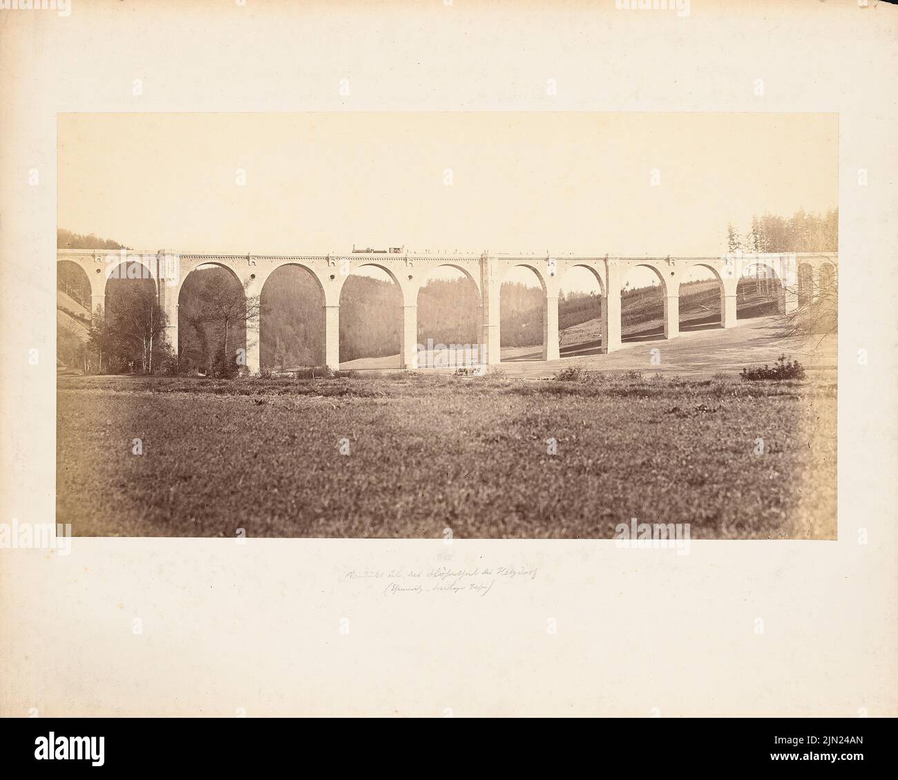 N.N., Chemnitz-Freiberger Railway. Viaduct about the Flöhatal, Hetzdorf (1866-1869): View. Photo on cardboard, 50.9 x 63.6 cm (including scan edges) Stock Photo