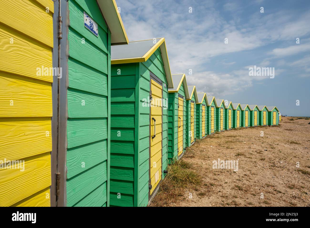 Littlehampton, July 21st 2022: Beach huts Stock Photo