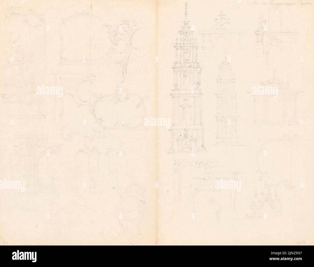 Details abzeichnungen a d knobelsdorf tagebuch hires stock photography