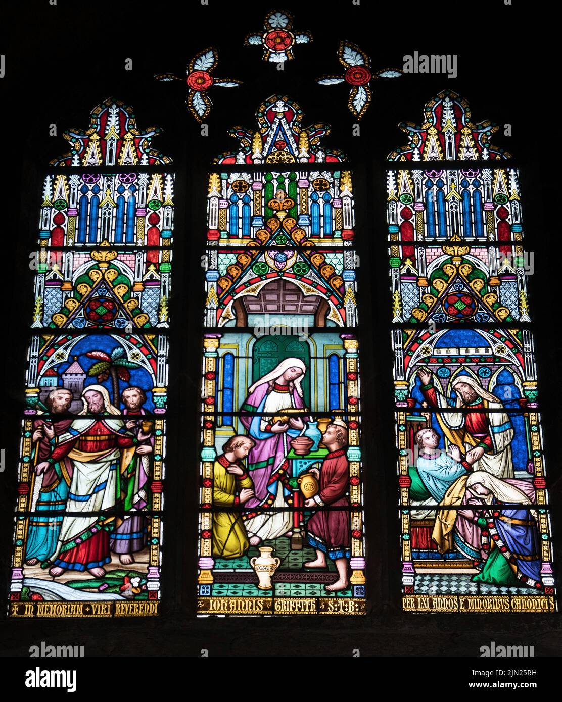 Stained glass window in Ely Cathedral, Cambrideshire, England Stock
