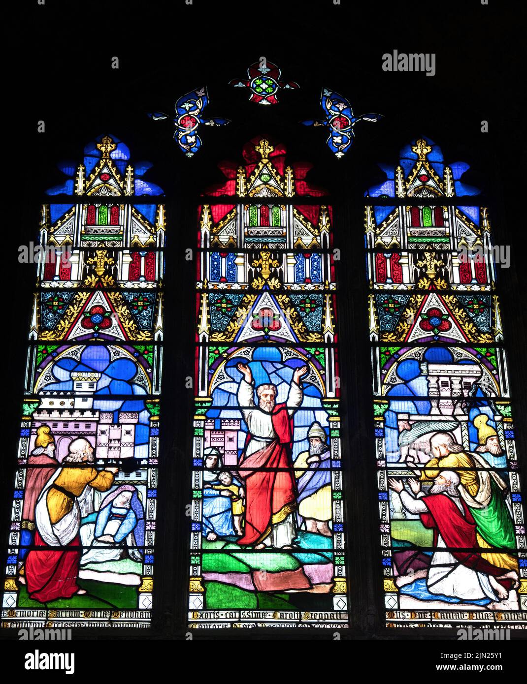 Stained glass window in Ely Cathedral, Cambrideshire, England Stock