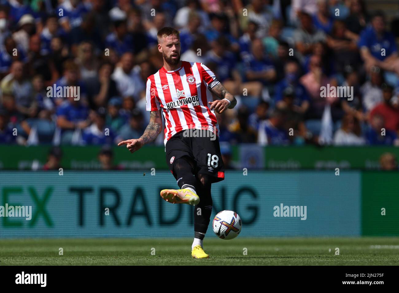 Pontus Jansson of Brentford - Leicester City v Brentford, Premier League, King Power Stadium, Leicester, UK - 7th August 2022  Editorial Use Only - DataCo restrictions apply Stock Photo
