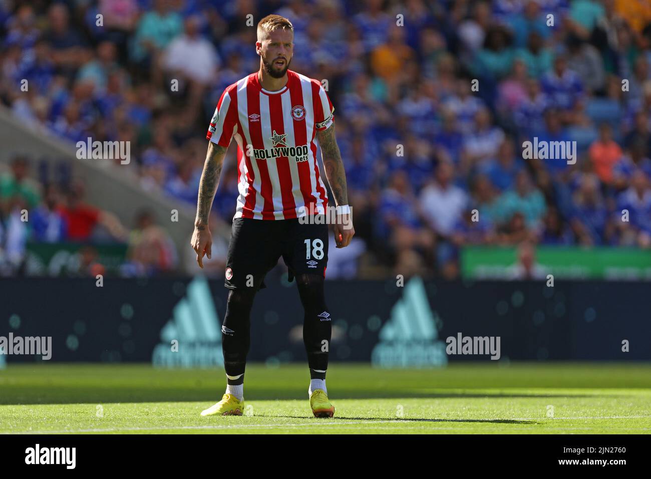 Pontus Jansson of Brentford - Leicester City v Brentford, Premier League, King Power Stadium, Leicester, UK - 7th August 2022  Editorial Use Only - DataCo restrictions apply Stock Photo