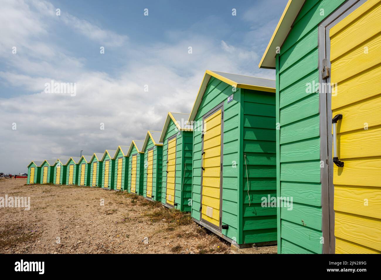 Littlehampton, July 21st 2022: Beach huts Stock Photo