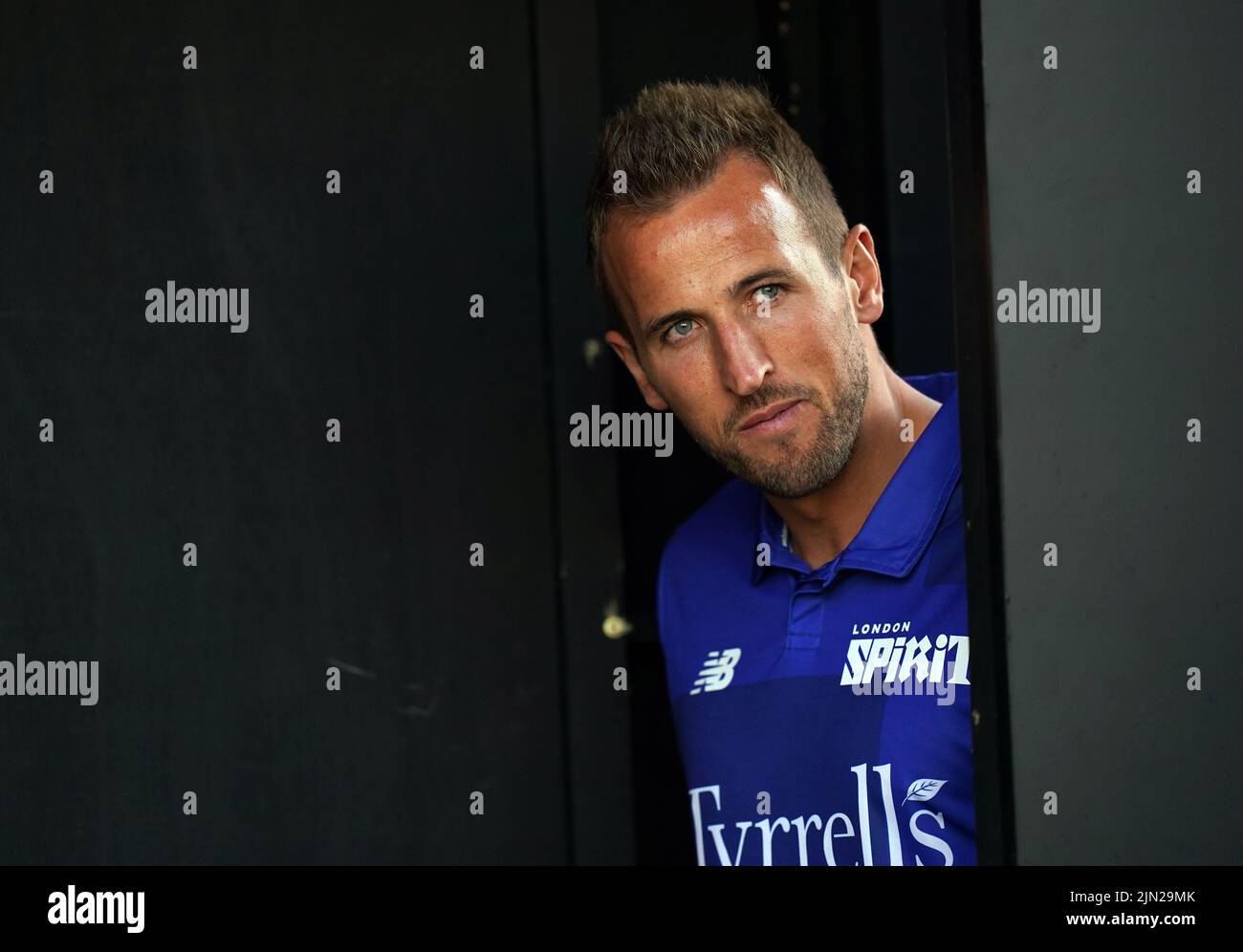 Guest Mascot Harry Kane waits to toss the coin before the London Spirit's and Manchester Original's game at The Hundred match at Lord's, London. Picture date: Monday August 8, 2022. Stock Photo