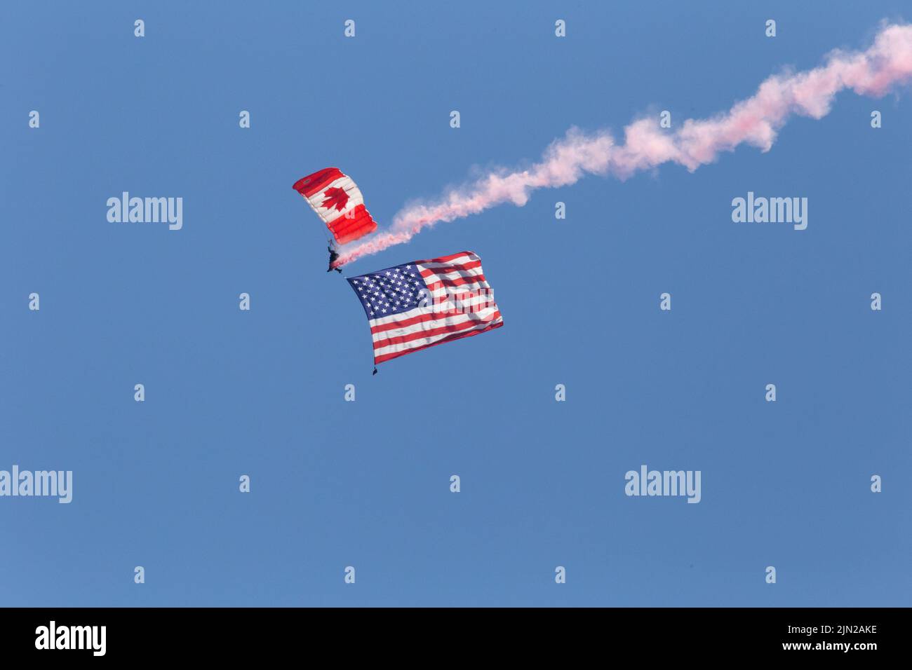 Canadian Forces Skyhawks Parachute Team Stock Photo