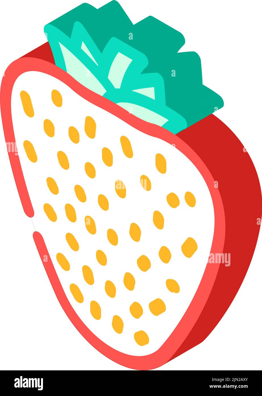 strawberry one whole isometric icon vector illustration Stock Vector ...