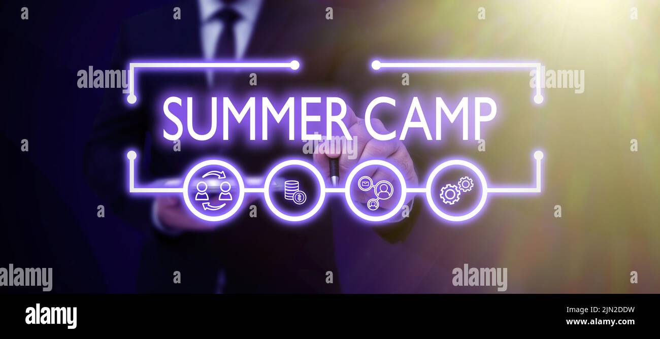 Conceptual caption Summer Camp. Internet Concept Supervised