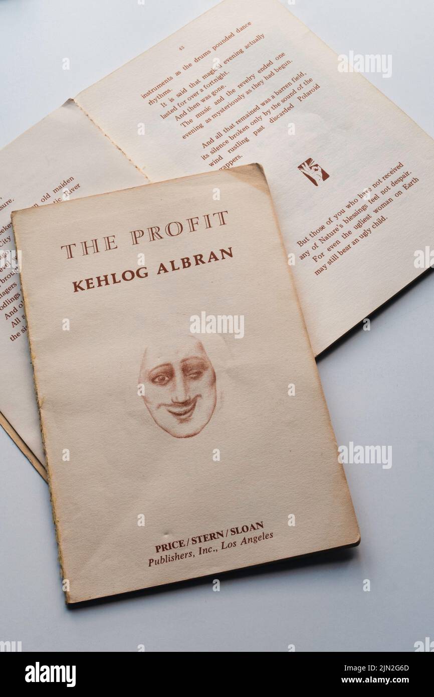 'The Profit' by Kehlog Albran is a parody of 'Prophet' by Kahlil Gibran. Published in 1973, USA Stock Photo