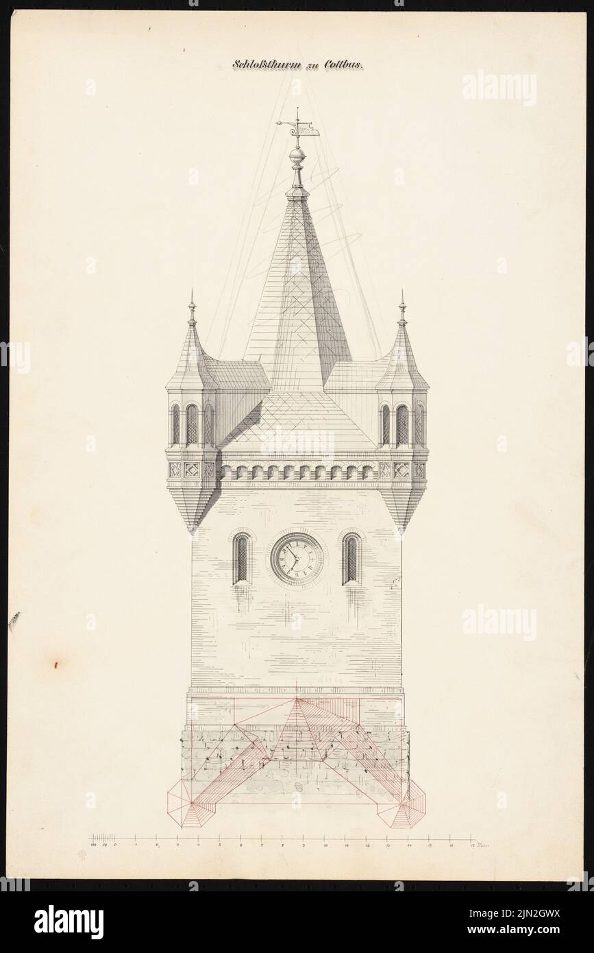 Gustav garlic (1833-1916), Schlossturm, Cottbus. Renewal: Upper. Ink on paper, 47.7 x 31.8 cm (including scan edges) Stock Photo