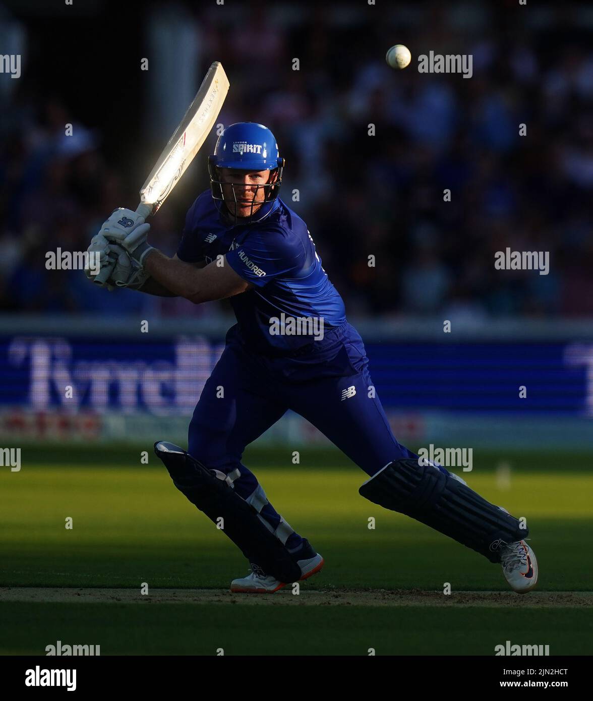 London Spirit's Eoin Morgan in action during The Hundred match at Lord's, London. Picture date: Monday August 8, 2022. Stock Photo