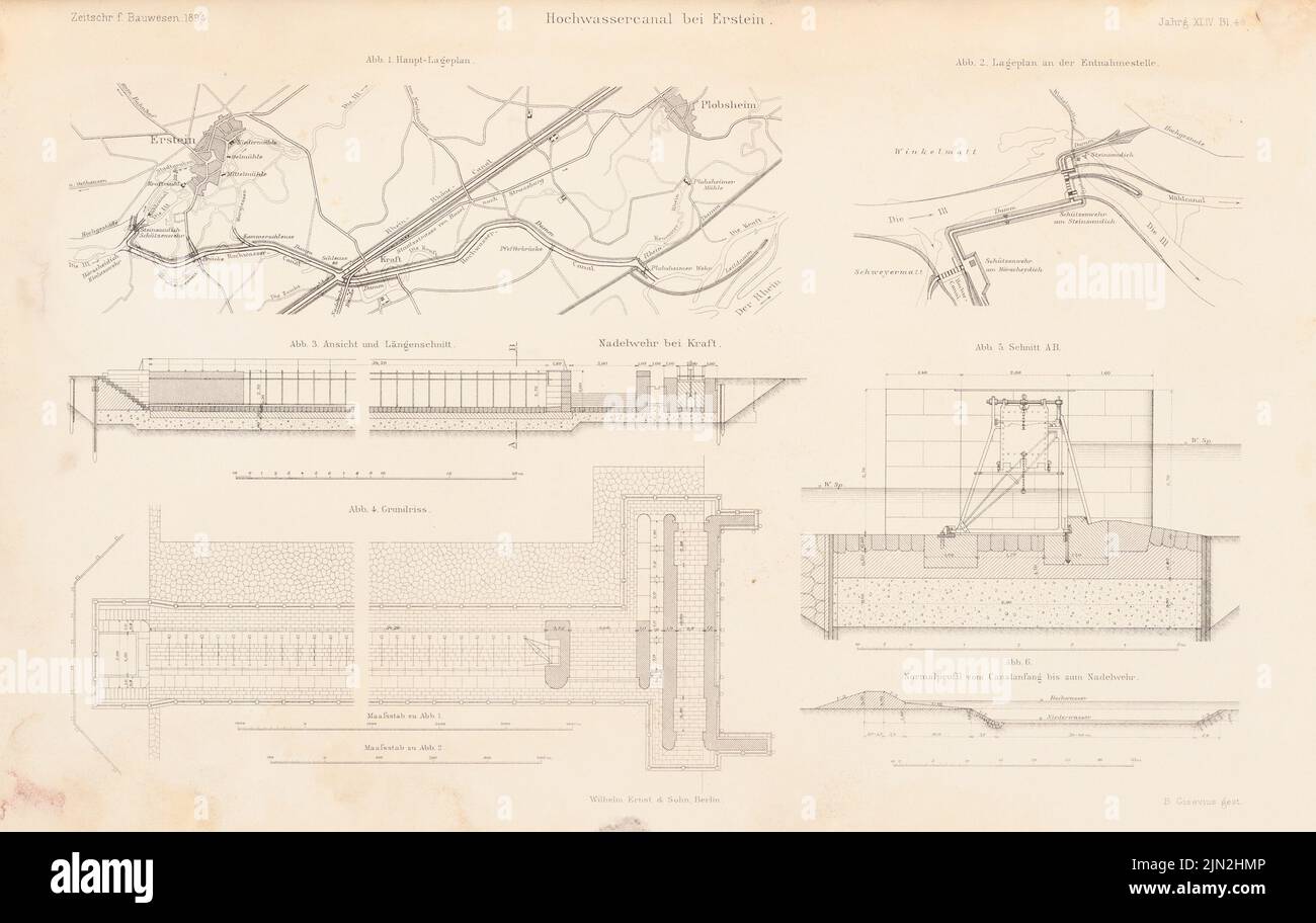 N.N., flood canal, first. (From: Atlas to the magazine for Building, ed ...
