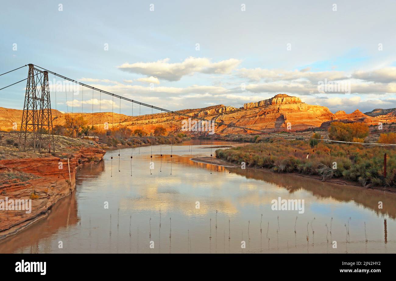 Dewey Bridge, Utah Stock Photo