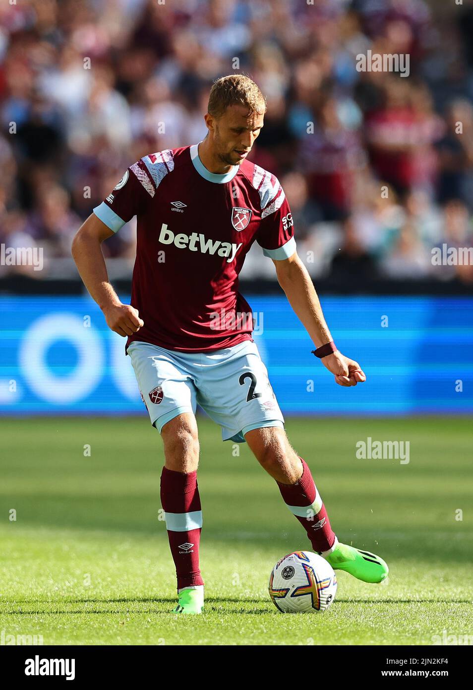 London, England, 7th August 2022. Tomas Soucek of West Ham United during the Premier League match at the London Stadium, London. Picture credit should read: David Klein / Sportimage Stock Photo